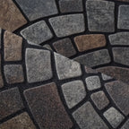 Elara Casa Doormat a Semicerchio con Motivo in Pietra