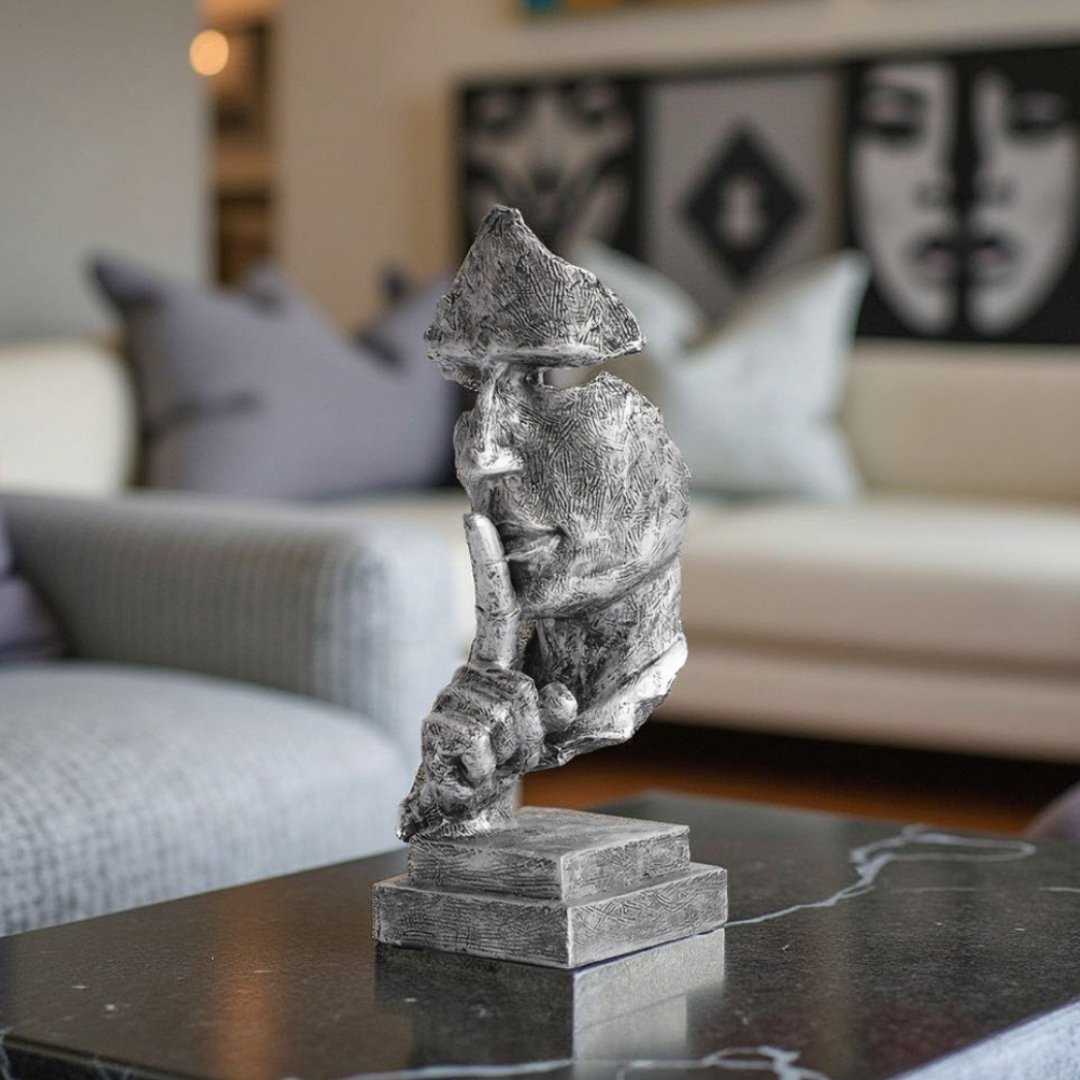 Elara Haus "Il Silenzio è Oro" Scultura Astratta del Volto