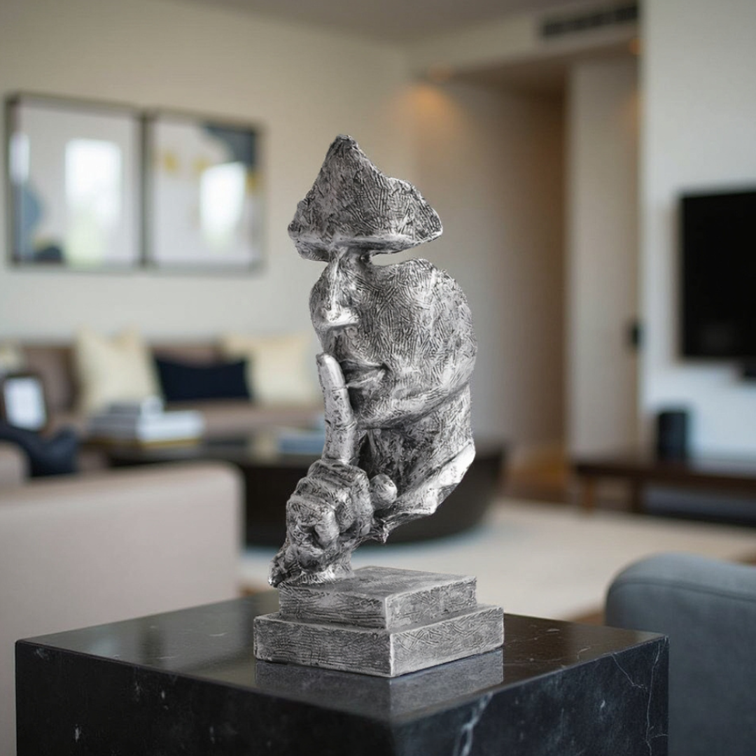 Elara Haus "Il Silenzio è Oro" Scultura Astratta del Volto