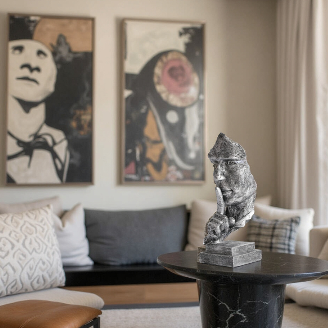Elara Haus "Il Silenzio è Oro" Scultura Astratta del Volto