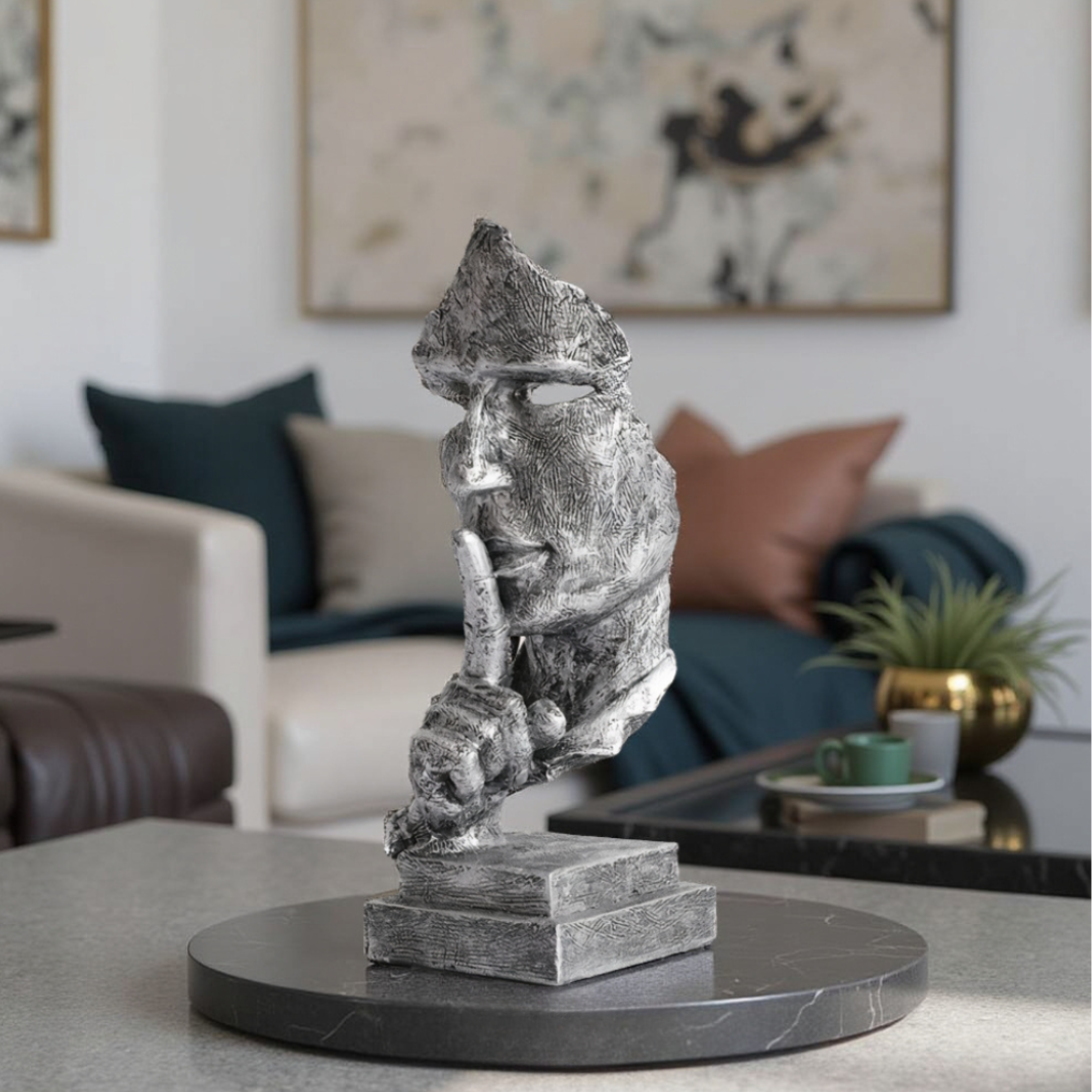 Elara Haus "Il Silenzio è Oro" Scultura Astratta del Volto
