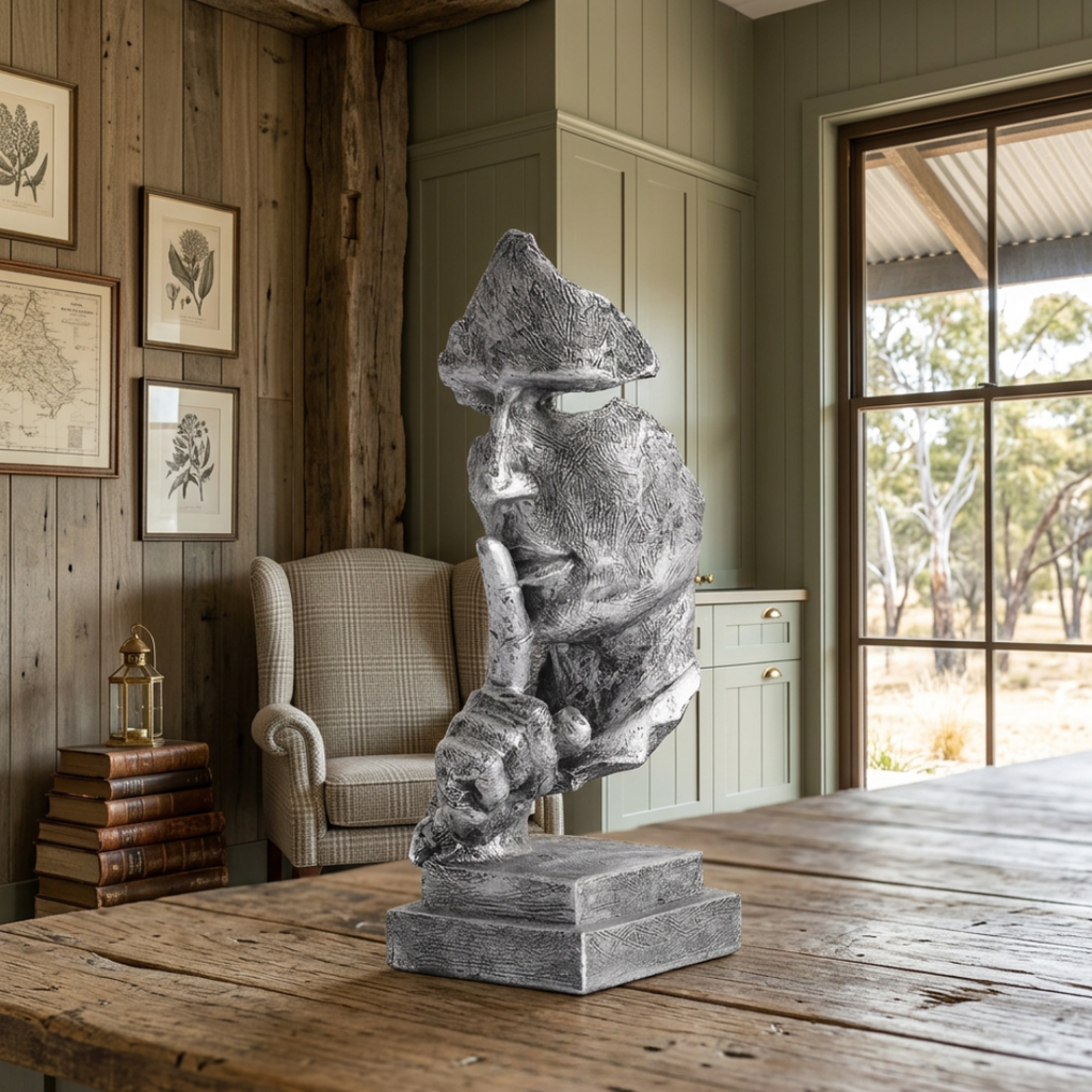 Elara Haus "Il Silenzio è Oro" Scultura Astratta del Volto