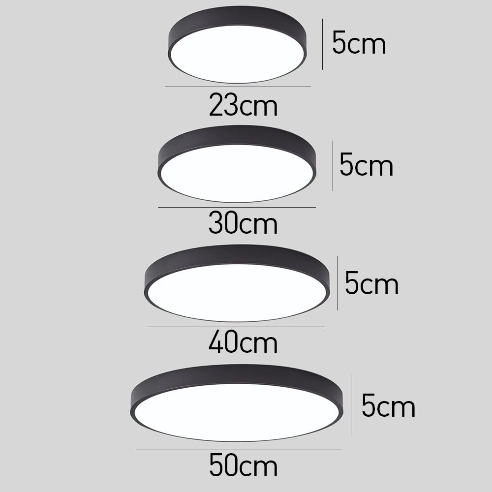 Elara Haus Lampada da Soffitto Rotonda Sleek - Disco LED Moderno