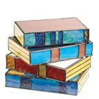 Lampada da Tavolo Elara Haus in Vetro Colorato con Libri Impilati