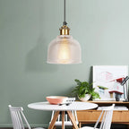 Elara Haus Lampada da Soffitto Stilosa in Ottone e Vetro Stile Mid-Century