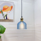 Elara Haus Lampada da Soffitto Stilosa in Ottone e Vetro Stile Mid-Century