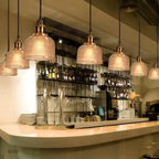Elara Haus Lampada da Soffitto Stilosa in Ottone e Vetro Stile Mid-Century