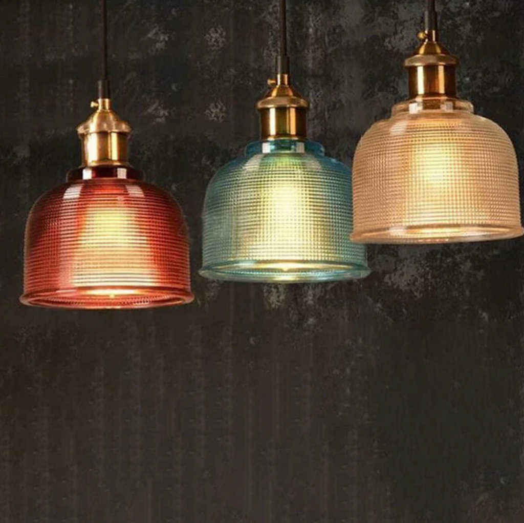 Elara Haus Lampada da Soffitto Stilosa in Ottone e Vetro Stile Mid-Century