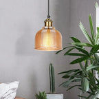 Elara Haus Lampada da Soffitto Stilosa in Ottone e Vetro Stile Mid-Century