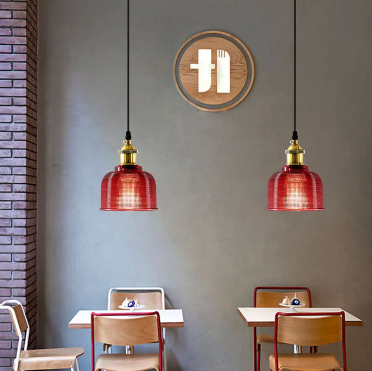 Elara Haus Lampada da Soffitto Stilosa in Ottone e Vetro Stile Mid-Century