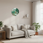 Elara Haus Orologio da Parete in Stile Nordico con Stampa in Marmo Lucido