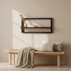 Elara Haus Stile Rustico Shelf Galleggiante in Legno e Metallo - Arte d'Interni Minimalista