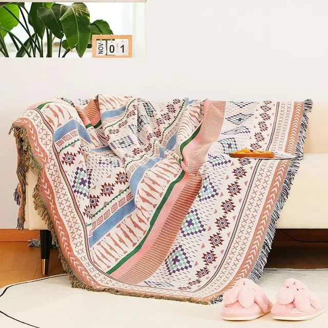 Elara Haus Coperta - Lanci in Poliestere e Cotone Vibranti 130cm x 170cm