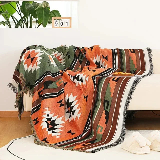 Elara Haus Coperta - Lanci in Poliestere e Cotone Vibranti 130cm x 170cm