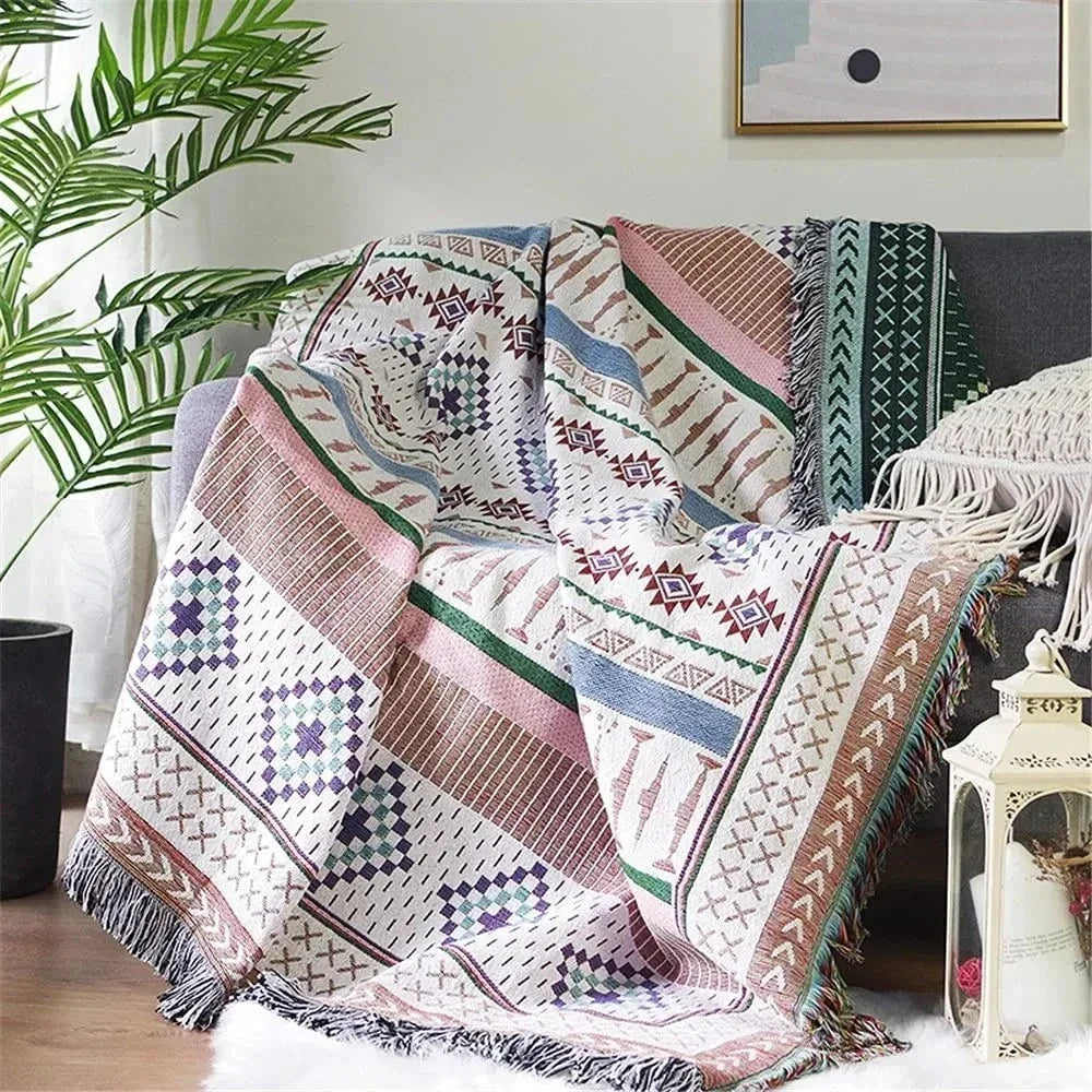 Elara Haus Coperta - Lanci in Poliestere e Cotone Vibranti 130cm x 170cm