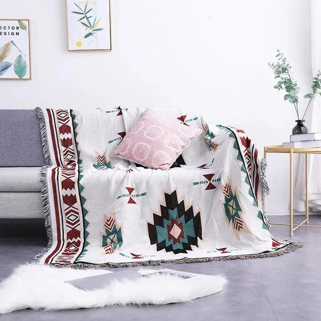 Elara Haus Coperta - Lanci in Poliestere e Cotone Vibranti 130cm x 170cm