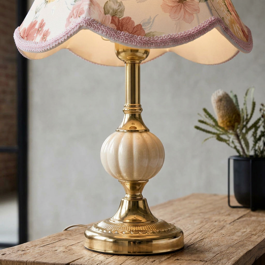 Lampada da comodino tradizionale floreale Elara Haus