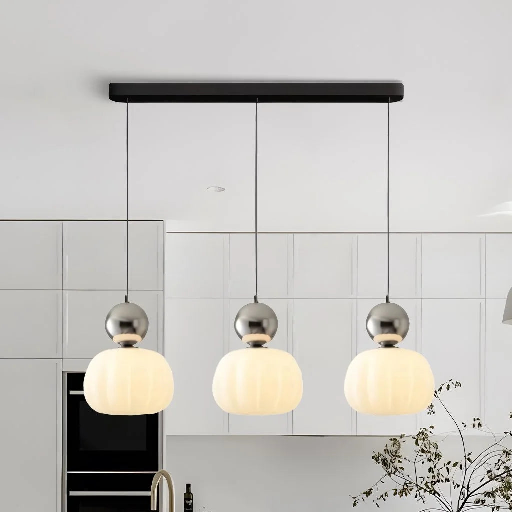 Lampada a sospensione Elara Haus in vetro a due livelli