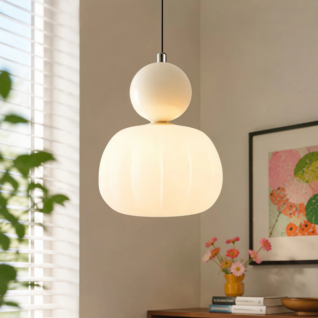 Lampada a sospensione Elara Haus in vetro a due livelli