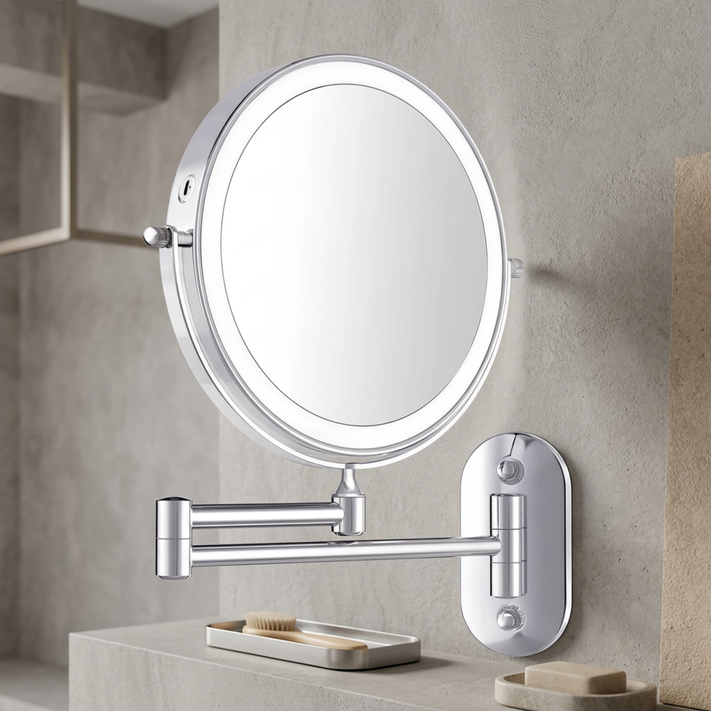 Specchio da Trucco Elara Haus con Luci - Specchio LED con Finitura Cromata