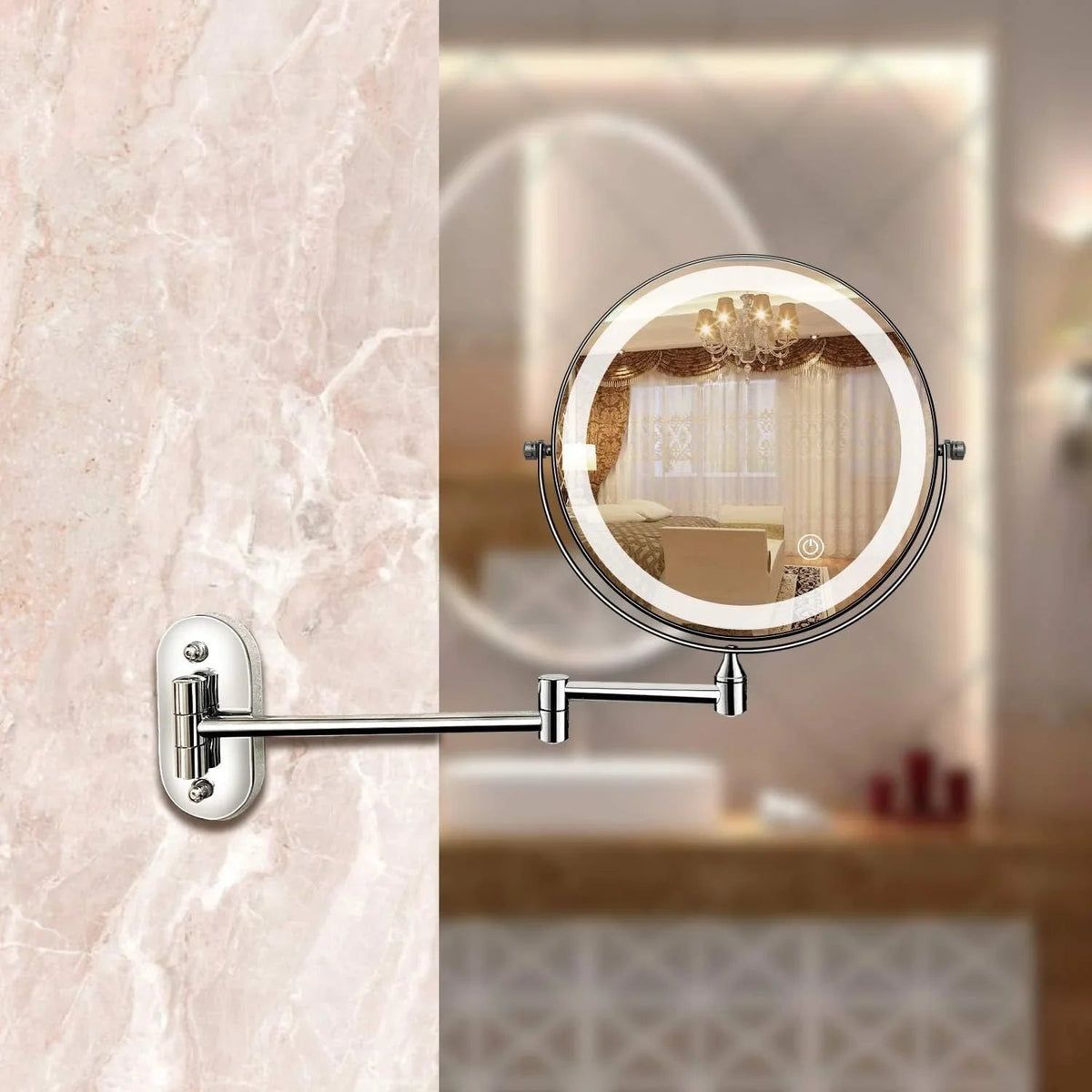 Specchio da Trucco Elara Haus con Luci - Specchio LED con Finitura Cromata