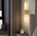 Elara Haus Applique da Parete in Vetro e Ottone Verticale a Righe