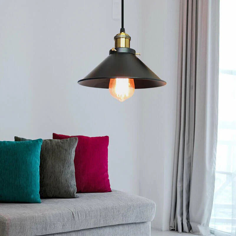 Elara Haus Vintage Bistro Lampada a Sospensione Conica