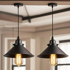 Elara Haus Vintage Bistro Lampada a Sospensione Conica