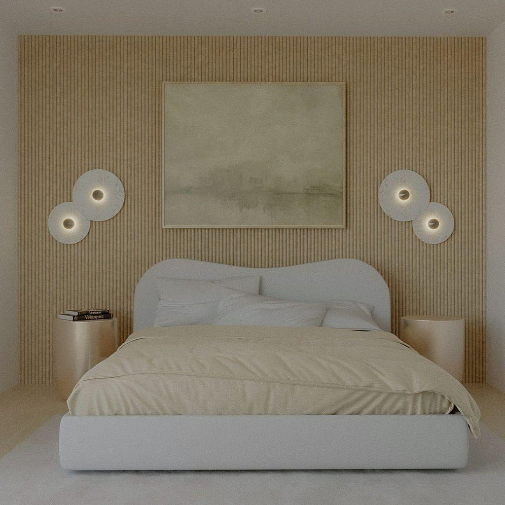 Elara Haus Applique da Parete - Applique in Design Alabastro con Finitura in Ottone
