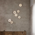 Elara Haus Applique da Parete - Applique in Design Alabastro con Finitura in Ottone