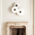 Elara Haus Applique da Parete - Applique in Design Alabastro con Finitura in Ottone