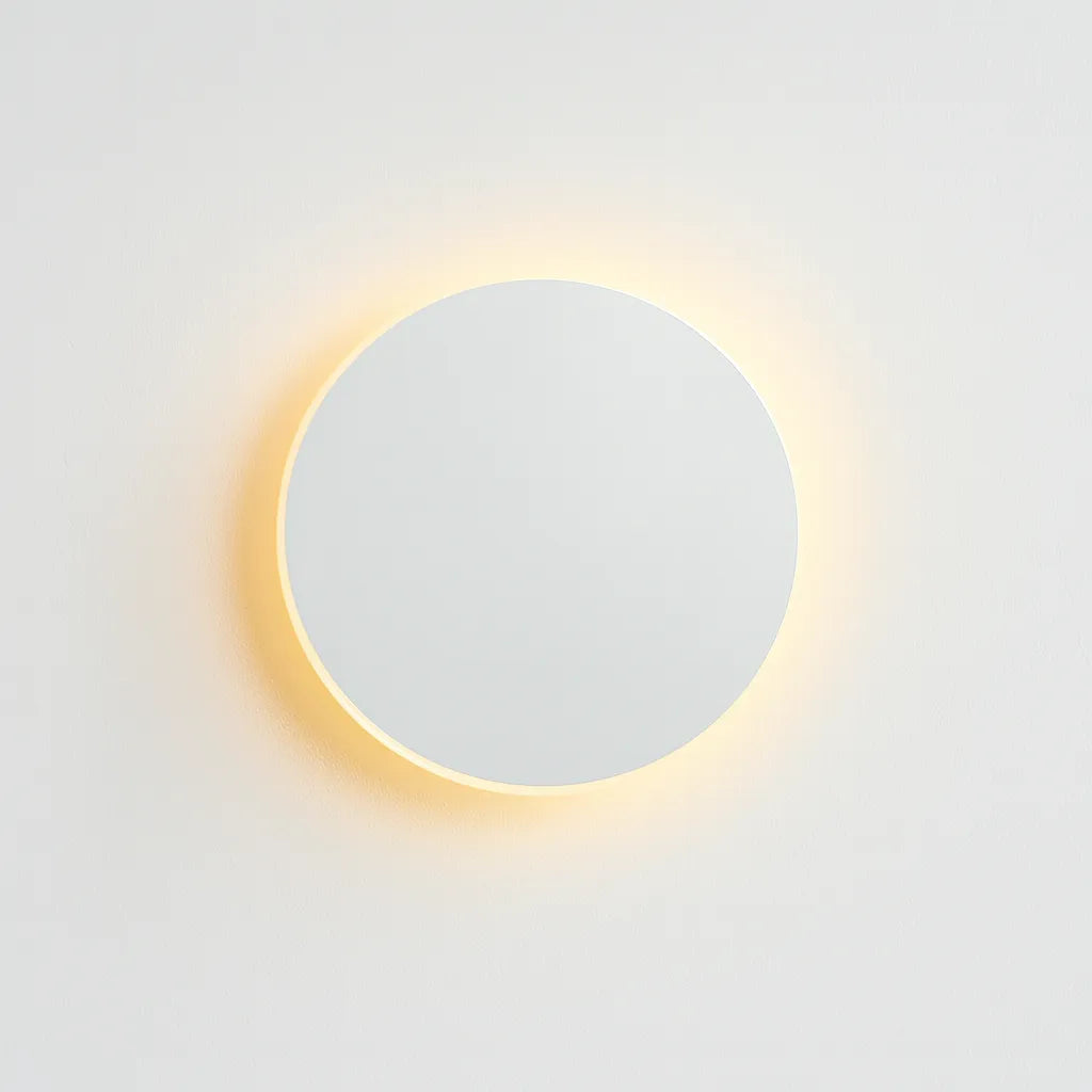 Applique Elara Haus - Luce da parete LED rotonda in alluminio retroilluminata