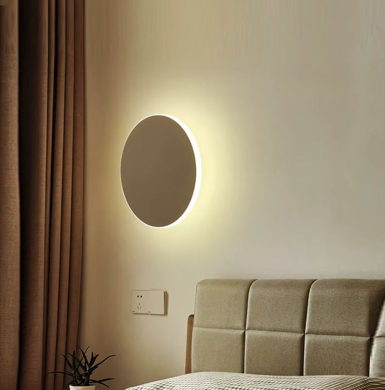 Applique Elara Haus - Luce da parete LED rotonda in alluminio retroilluminata