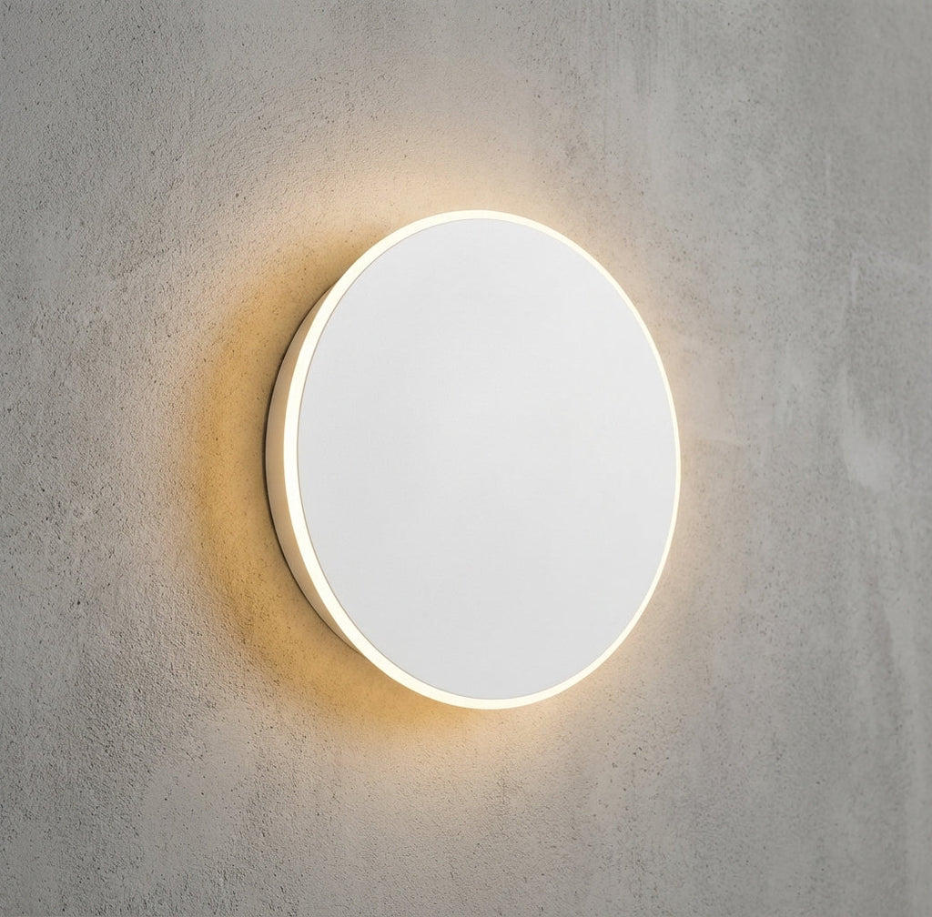Applique Elara Haus - Luce da parete LED rotonda in alluminio retroilluminata