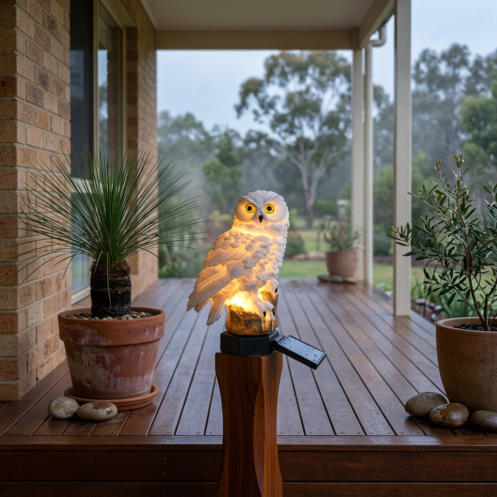 Elara Haus Luce Decorativa per Esterni a Forma di Gufo Impermeabile
