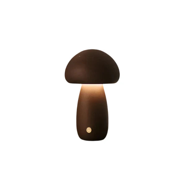 Elara Haus Lampada Notturna LED a Fungo in Legno Fantasioso