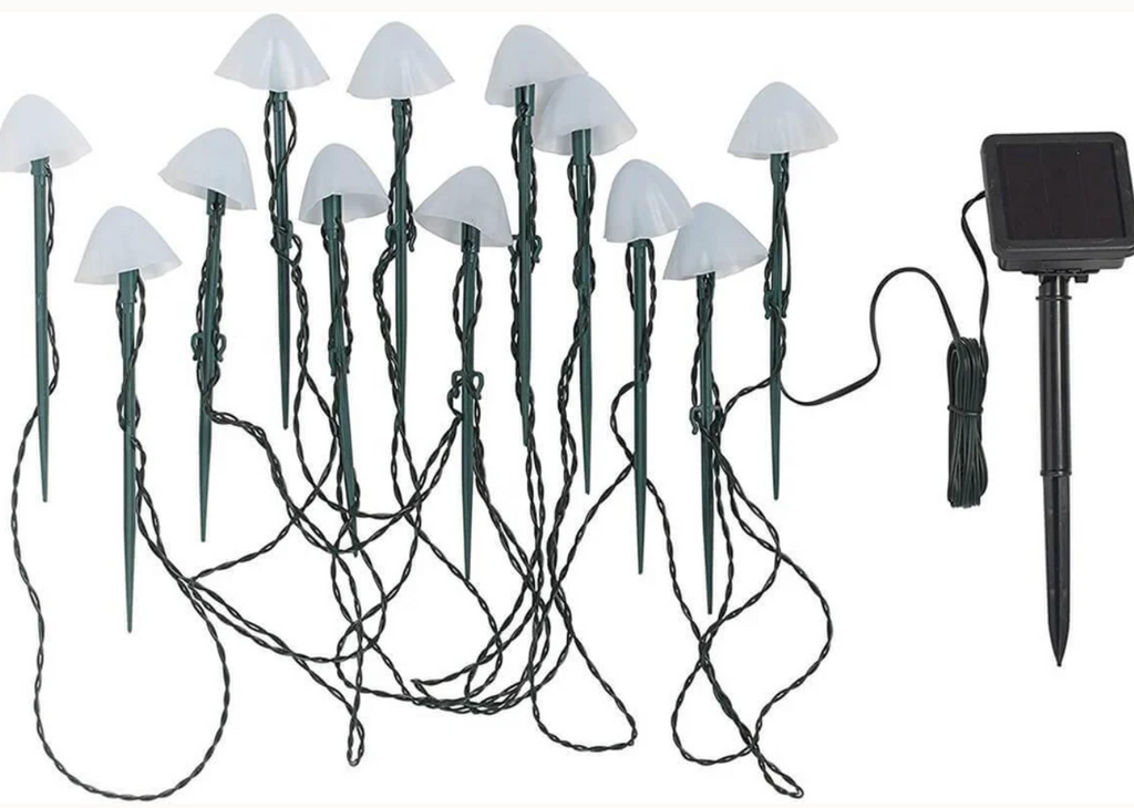 Elara Haus Luci da Giardino a Forma di Fungo Solari in Polimeri Resistente alle Intemperie