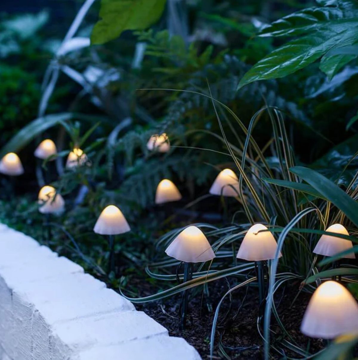 Elara Haus Luci da Giardino a Forma di Fungo Solari in Polimeri Resistente alle Intemperie