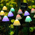 Elara Haus Luci da Giardino a Forma di Fungo Solari in Polimeri Resistente alle Intemperie