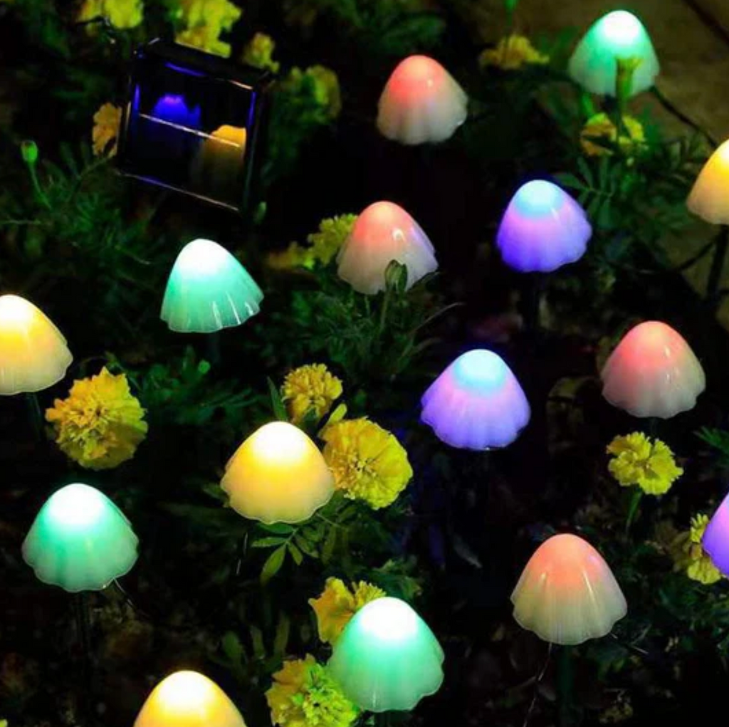 Elara Haus Luci da Giardino a Forma di Fungo Solari in Polimeri Resistente alle Intemperie
