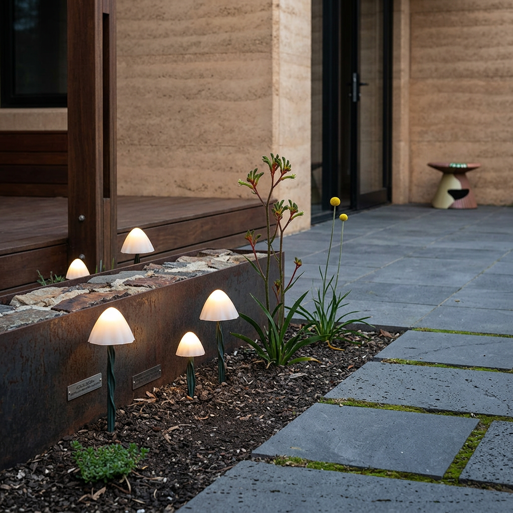 Elara Haus Luci da Giardino a Forma di Fungo Solari in Polimeri Resistente alle Intemperie