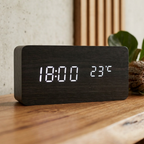 Orologio Digitale da Scrivania Elara Haus con Blocco in Legno