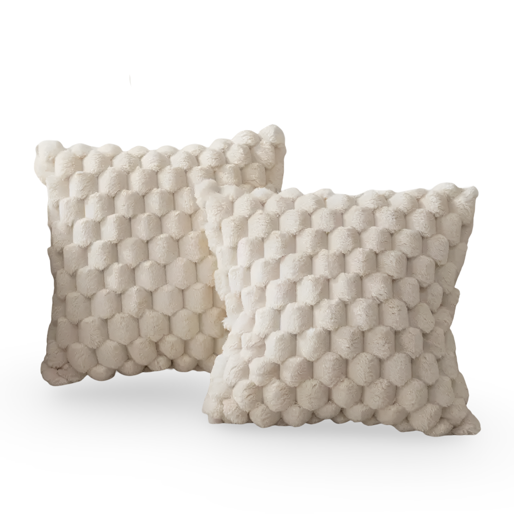 Elara Haus Copertura per Cuscino in Pile Morbido 3D Bubble