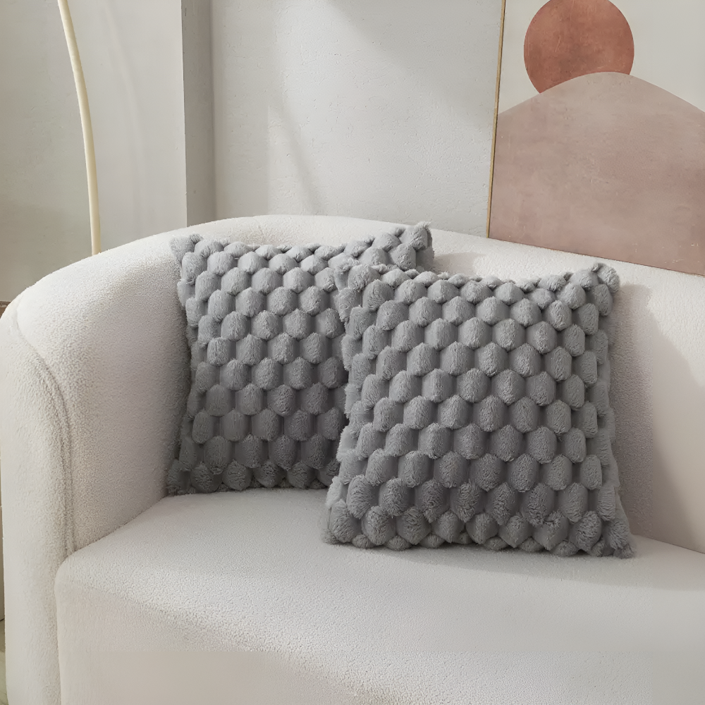 Elara Haus Copertura per Cuscino in Pile Morbido 3D Bubble