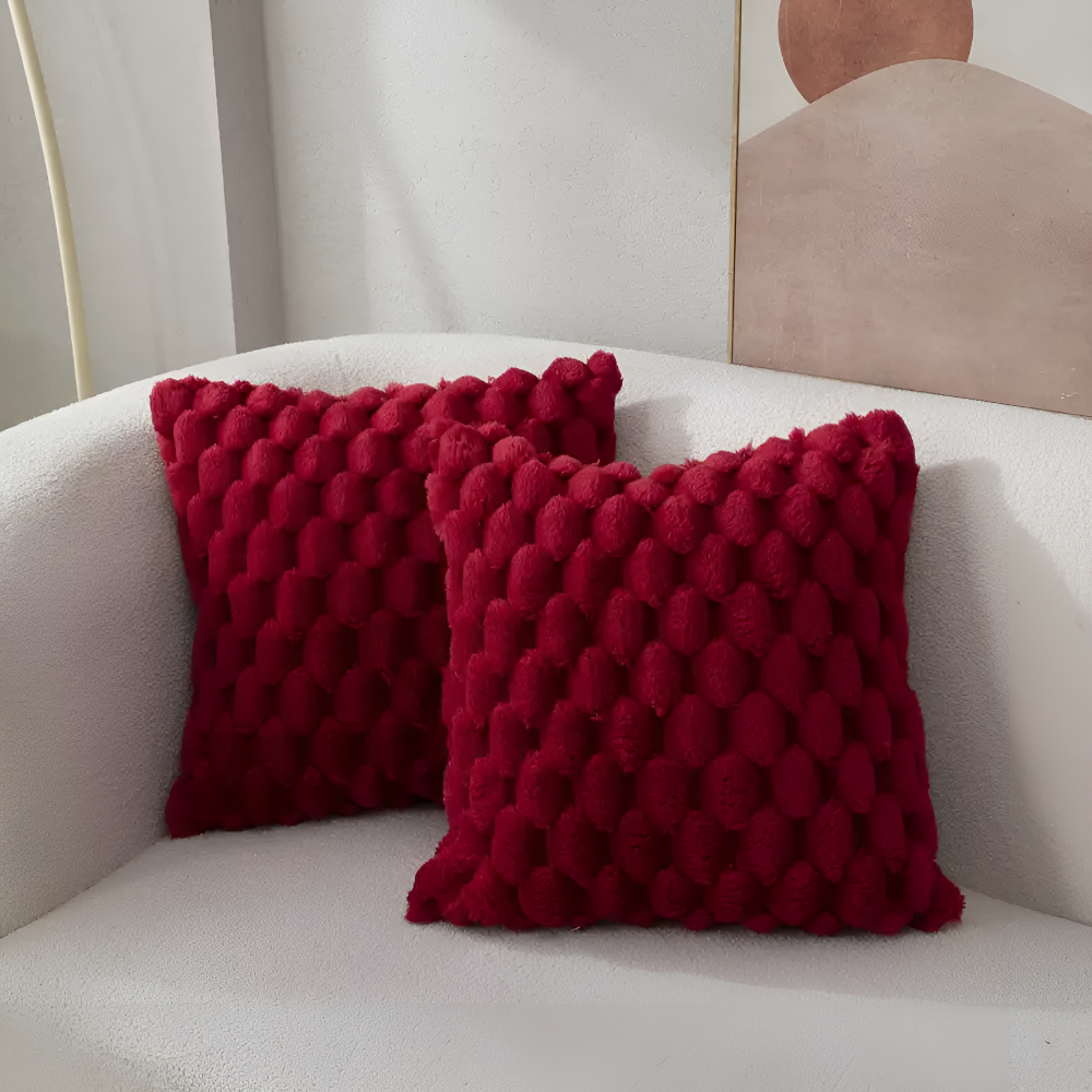 Elara Haus Copertura per Cuscino in Pile Morbido 3D Bubble