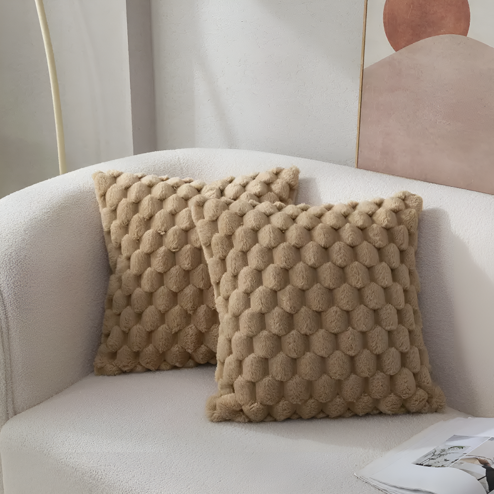 Elara Haus Copertura per Cuscino in Pile Morbido 3D Bubble