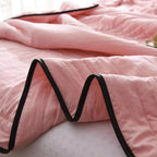 Elara Haus Coperta Letto con Cuciture a Strisce Orizzontali