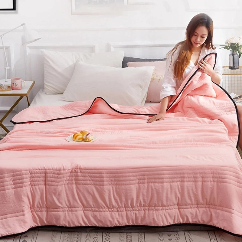 Elara Haus Coperta Letto con Cuciture a Strisce Orizzontali