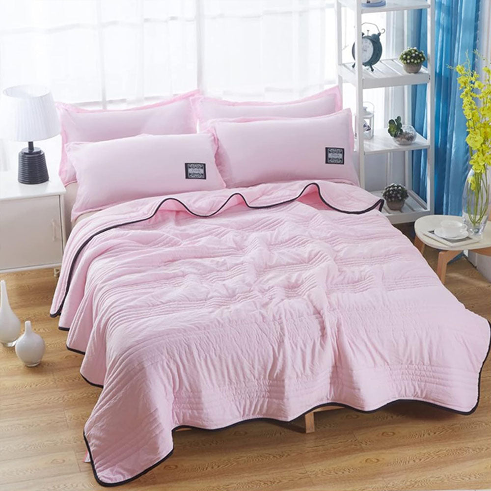 Elara Haus Coperta Letto con Cuciture a Strisce Orizzontali