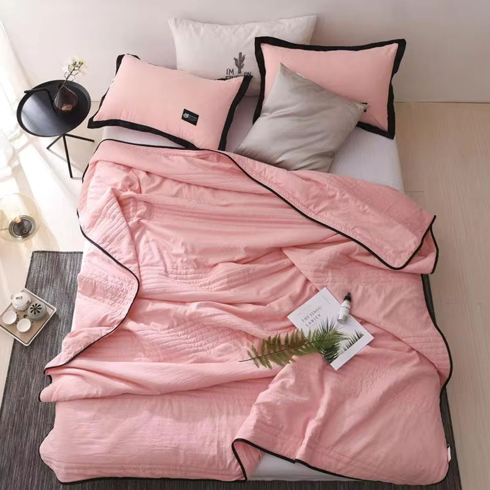 Elara Haus Coperta Letto con Cuciture a Strisce Orizzontali